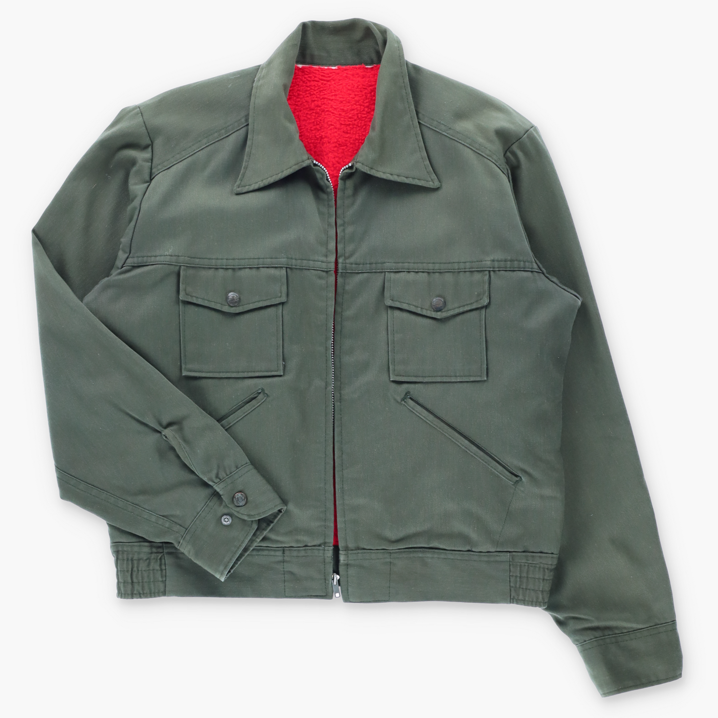 Vintage DICKIES Fleece Lined Khaki Green Eisenhower Work Jacket (M) ***COCO Vintage Sole Melbourne