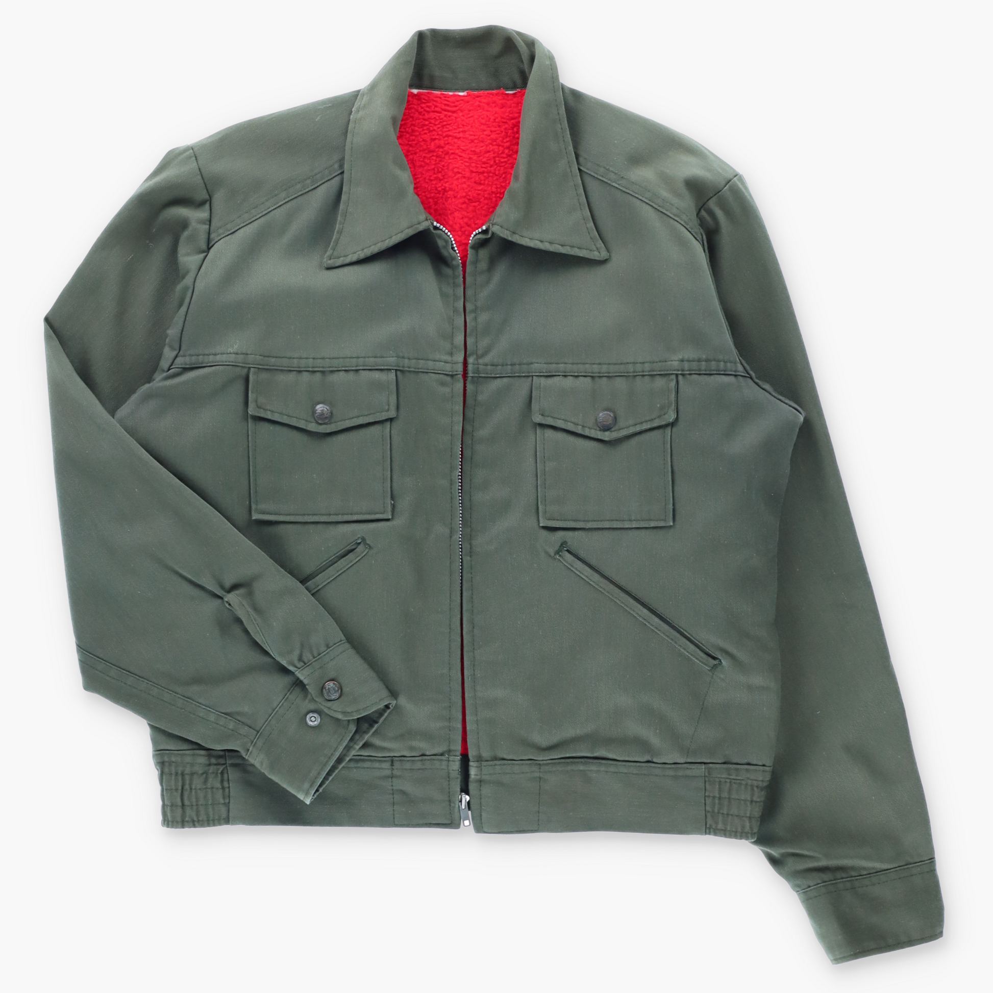 Vintage DICKIES Fleece Lined Khaki Green Eisenhower Work Jacket (M) ***COCO Vintage Sole Melbourne