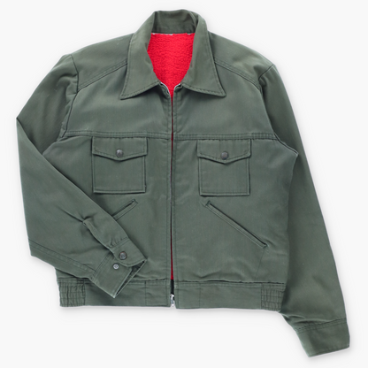 Vintage DICKIES Fleece Lined Khaki Green Eisenhower Work Jacket (M) ***COCO Vintage Sole Melbourne