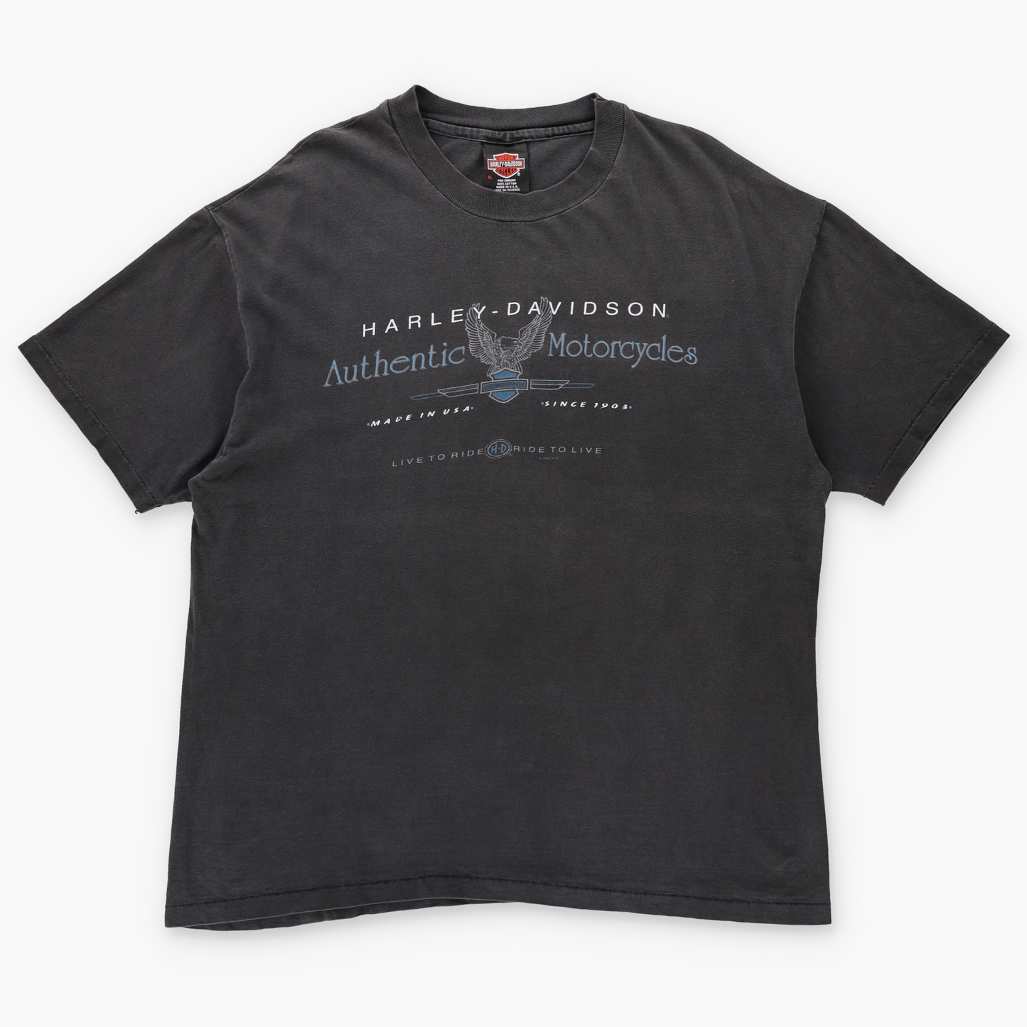 HARLEY DAVIDSON Vintage 1995 Single Stitch 'Kingman Cycle' Arizona USA Made T-Shirt (L-XL)