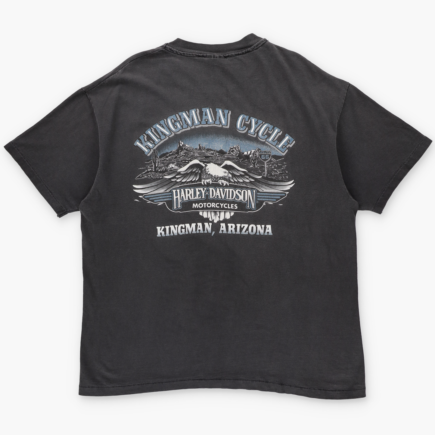 HARLEY DAVIDSON Vintage 1995 Single Stitch 'Kingman Cycle' Arizona USA Made T-Shirt (L-XL)