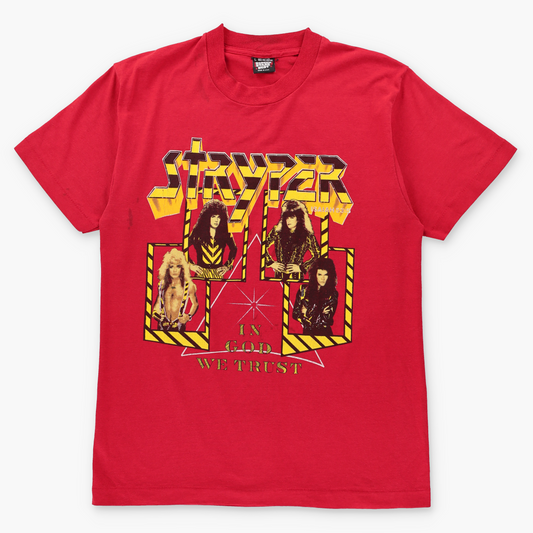 Stryper 'In God We Trust' Single Stitch 80s Christian Metal Band Tee USA Made (M)