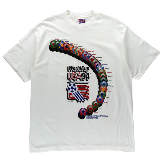 Vintage 90s "World Cup USA 94" Retro Soccer Balls Graphic Single Stitch Tee USA Made (XL)