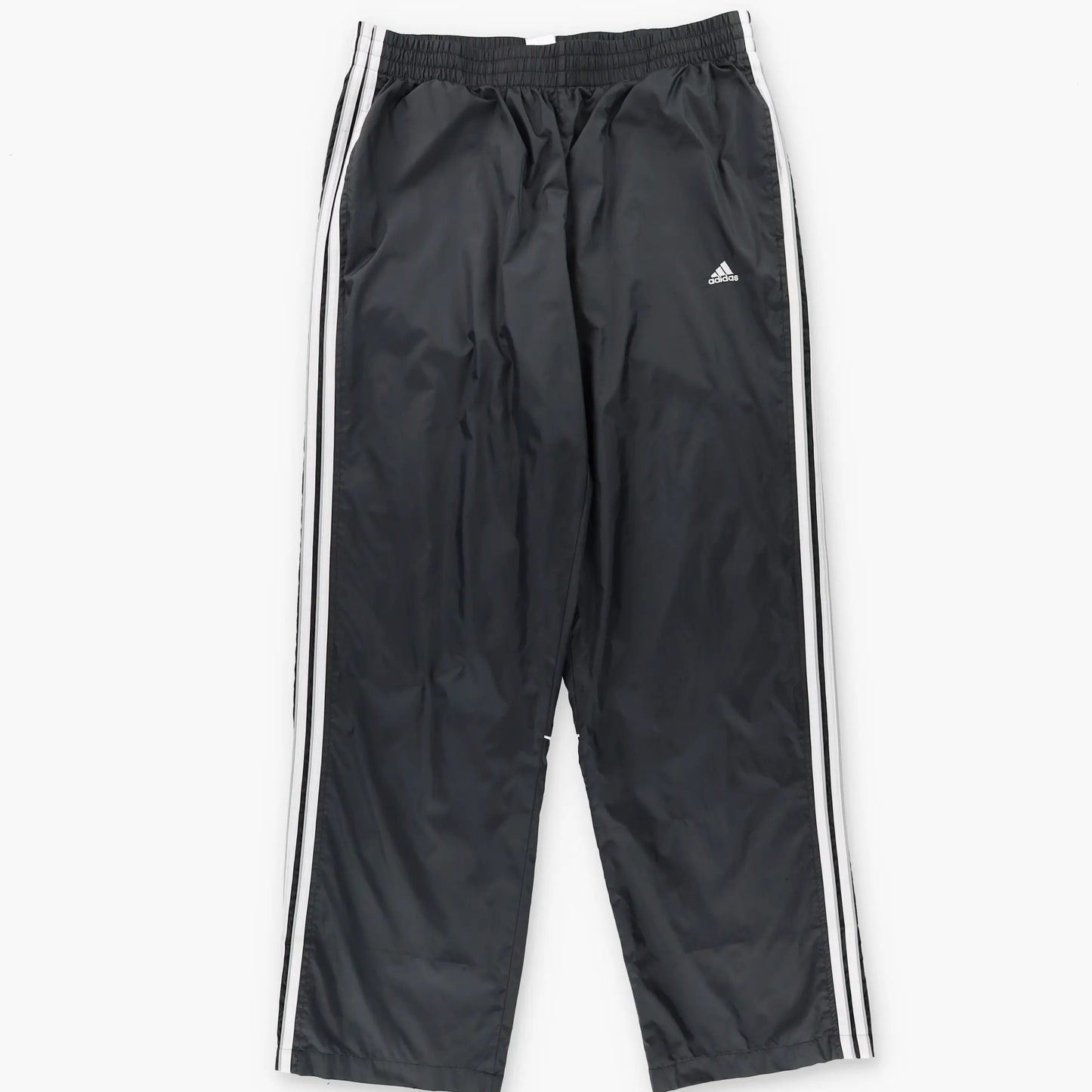 ADIDAS Embroidered Logo 3-Stripe Black & White Spray Track Pants (XL) - Vintage Sole Melbourne