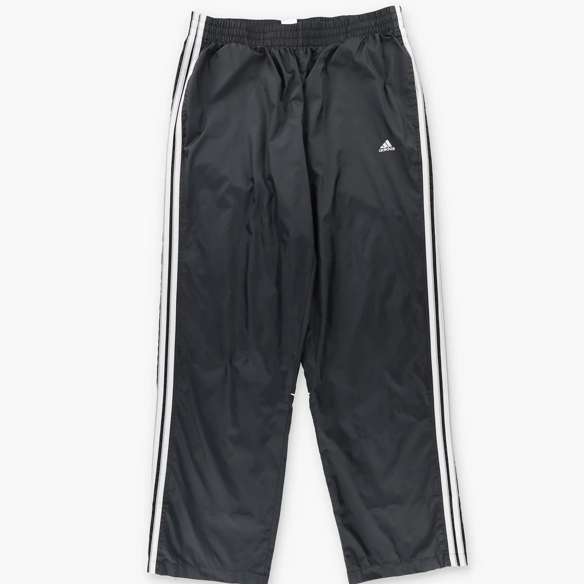 ADIDAS Embroidered Logo 3-Stripe Black & White Spray Track Pants (XL) - Vintage Sole Melbourne