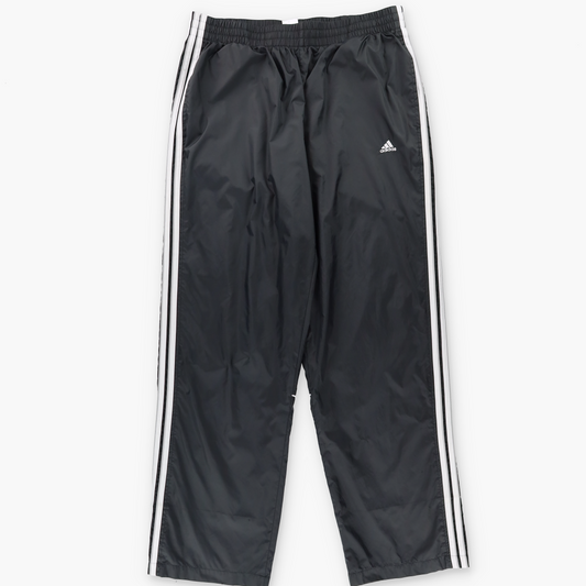 ADIDAS Embroidered Logo 3-Stripe Black & White Spray Track Pants (XL)