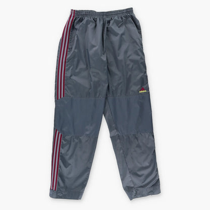ADIDAS Embroidered Logo 3 Stripe Grey & Burgundy Track Pants (XL) - Vintage Sole Melbourne