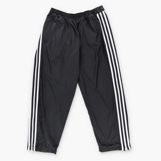 ADIDAS 3 Stripe Full Side Zip Black Track Pants (XXL)