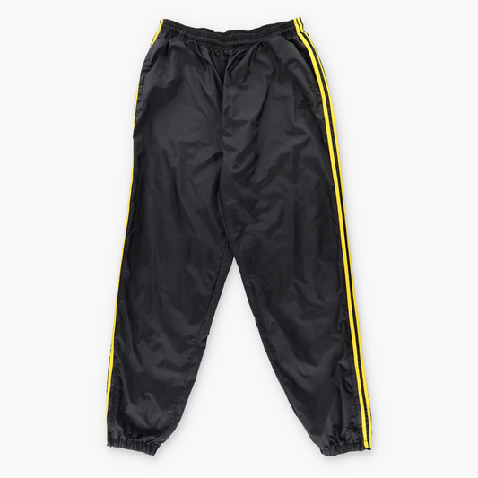 ADIDAS Embroidered Logo 3 Stripe Yellow & Black Spray Track Pants (L-XL)