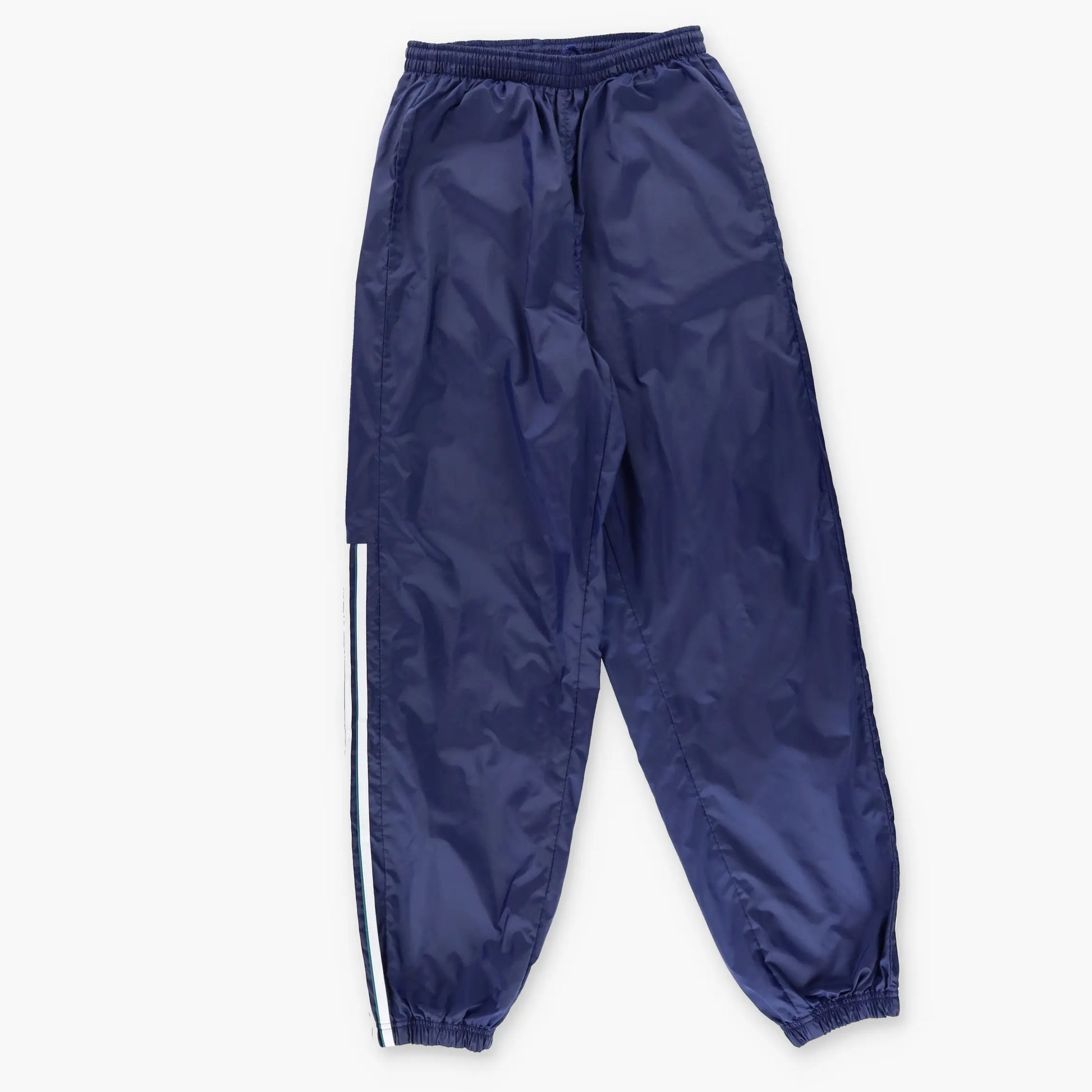 ADIDAS 3 Stripe Embroidered Logo Cuffed Navy Track Pants (S-M) - Vintage Sole Melbourne