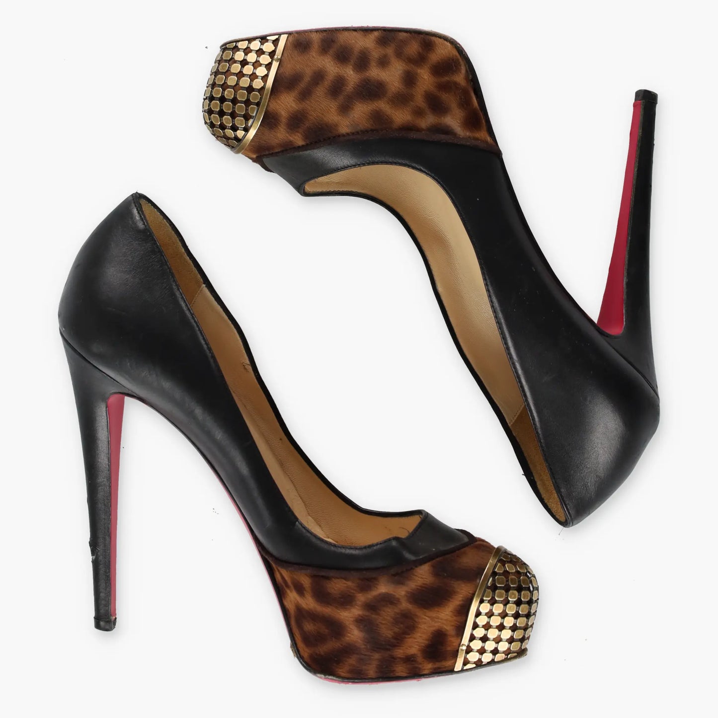 CHRISTIAN LOUBOUTIN 'Maggie' Pony Hair Steel Toe Platform Pump Heels (37.5) - Vintage Sole Melbourne