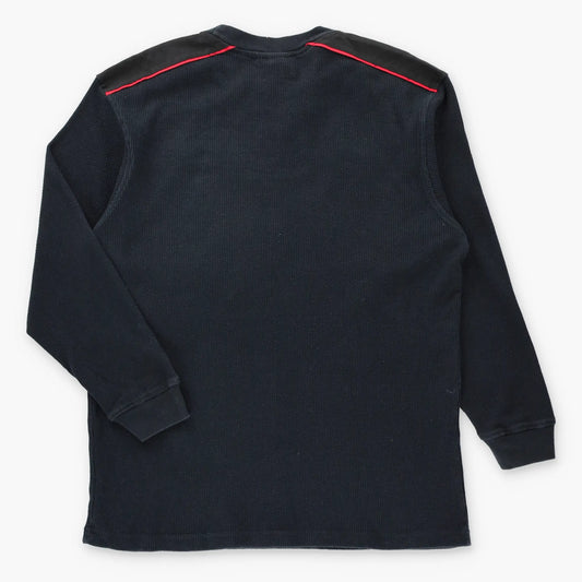 Vintage SOUTHPOLE Front Pocket Y2K Style Waffle Knit Long Sleeve Thermal Tee (M)