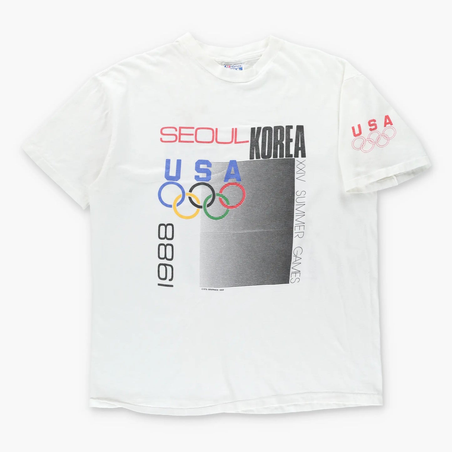 Vintage 1988 Team USA Seoul Olympic Summer Games White Single Stitch T-Shirt USA Made (L-XL)