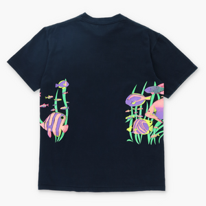 Neon Fish Puerto Rico 1990 All Over Print T-Shirt USA Made (L)
