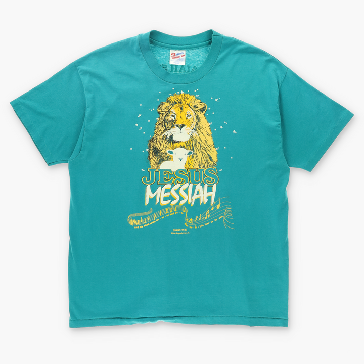 Vintage Jesus Messiah 1988 Isaiah 53 11:6 T-Shirt USA Made (L-XL)