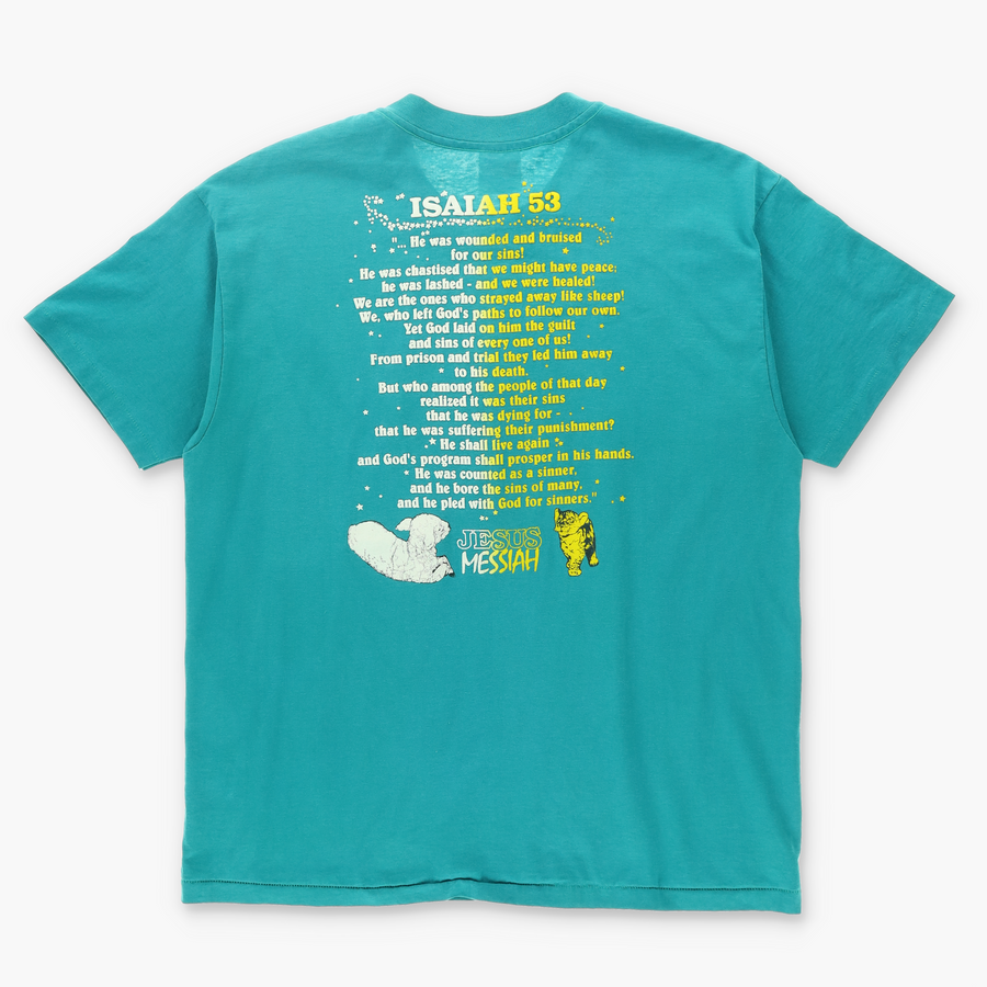 Vintage Jesus Messiah 1988 Isaiah 53 11:6 T-Shirt USA Made (L-XL)