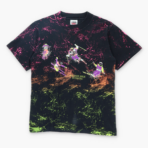 Wyoming 90s Ski Neon Paint Splatter T-Shirt USA Made (S)