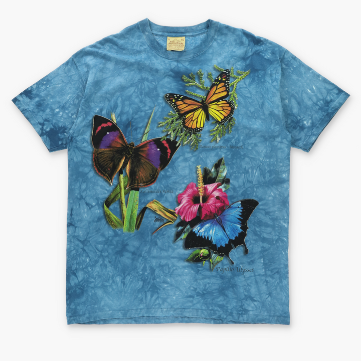 THE MOUNTAIN Butterflies 2001 Blue Tie Dye T-Shirt (XL)