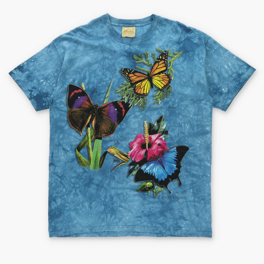 THE MOUNTAIN Butterflies 2001 Blue Tie Dye T-Shirt (XL)