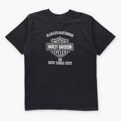 Vintage HARLEY DAVIDSON "Genuine Quality" New York City Y2K Black T-Shirt USA Made (XL TALL) ***COCO Vintage Sole Melbourne