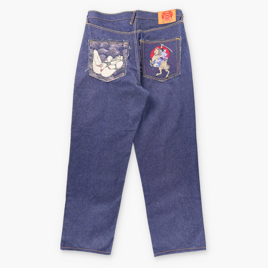Vintage RMC Red Monkey Lot 1001 Embroidered Hentai Bondage & Samurai Y2K Jeans (38) ***COCO Vintage Sole Melbourne