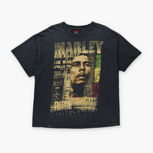 Bob Marley ZION ROOTSWEAR Headlines Graphic Black T-Shirt (XL)