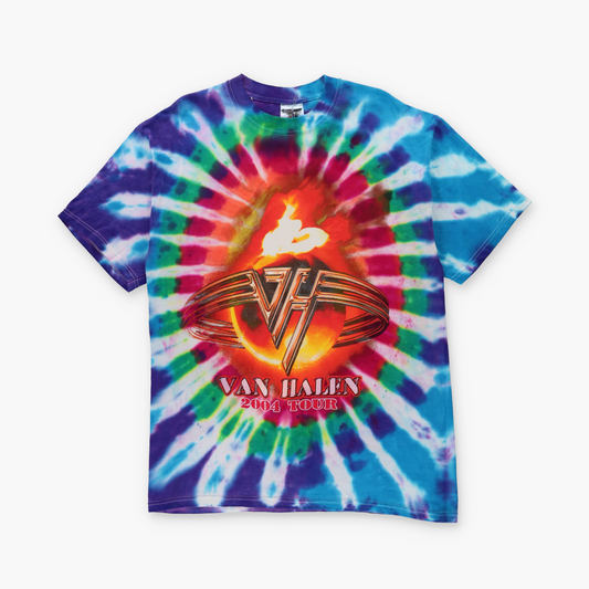 Van Halen Rainbow Tie Dye 2004 Tour JERZEES Double Sided T-Shirt (L-XL)