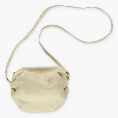 Vintage GUCCI Cream Suede Lined Pebbled Leather Crossbody Pouch Bag *Aubs Vintage Sole Melbourne