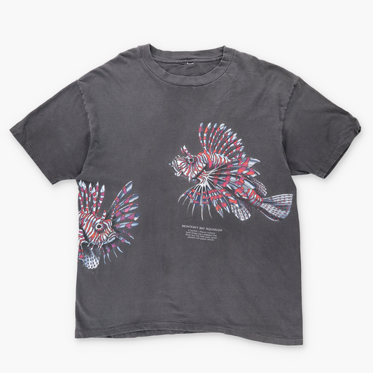 Vintage 'Monterey Bay Aquarium' Lion Fish Single Stitch Grey Tee (L)