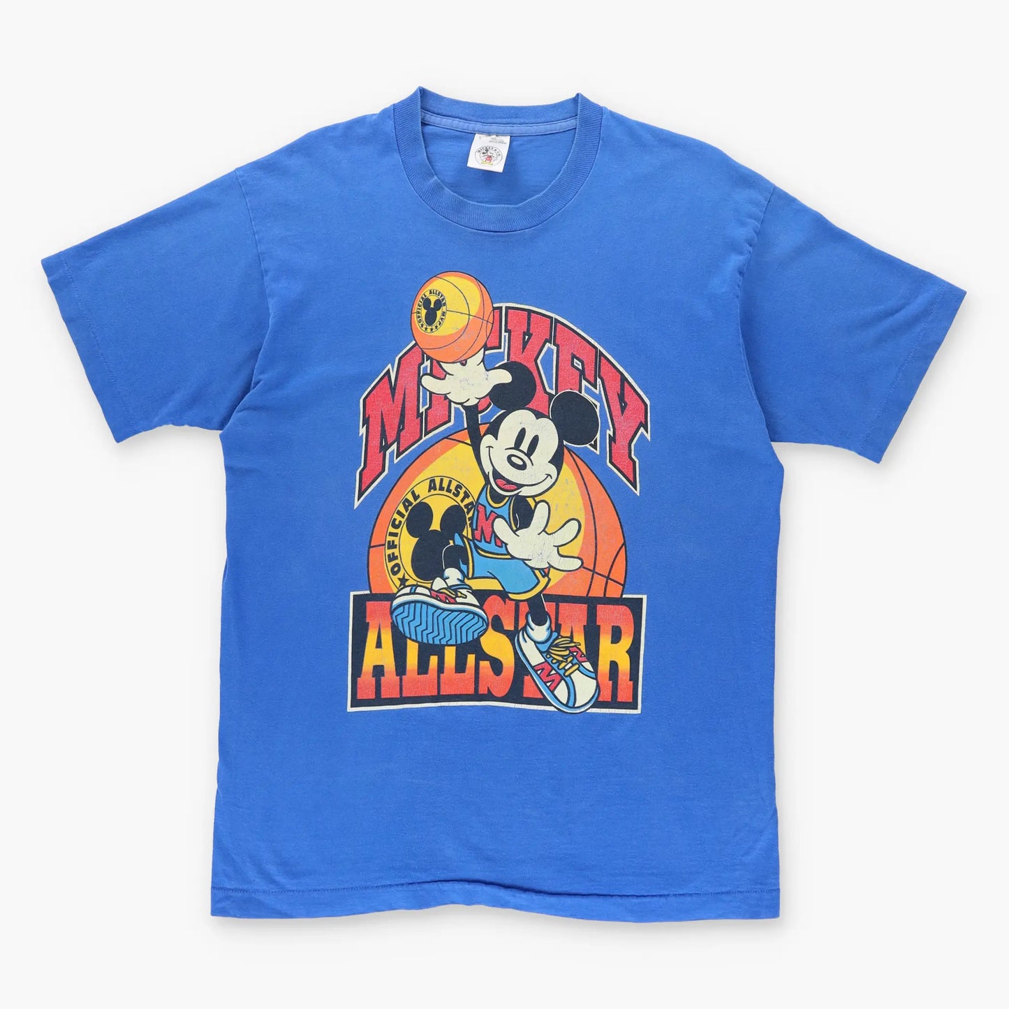 MICKEY MOUSE All Star Basketball USA Made Blue Tee (M-L) - Vintage Sole Melbourne