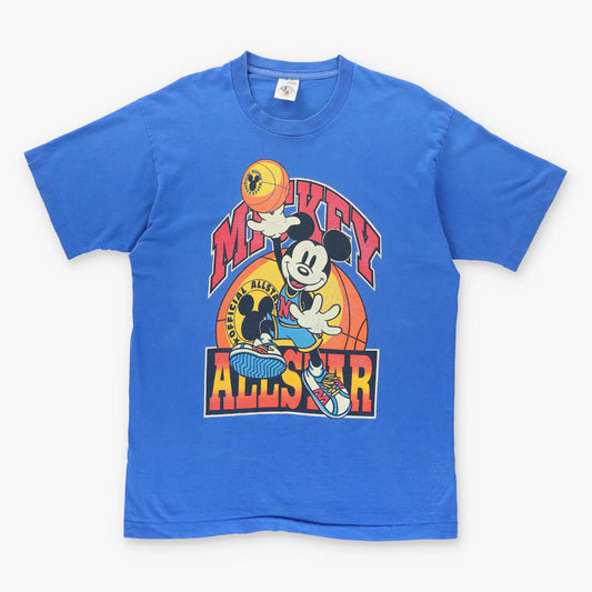 MICKEY MOUSE All Star Basketball USA Made Blue Tee (M-L) - Vintage Sole Melbourne