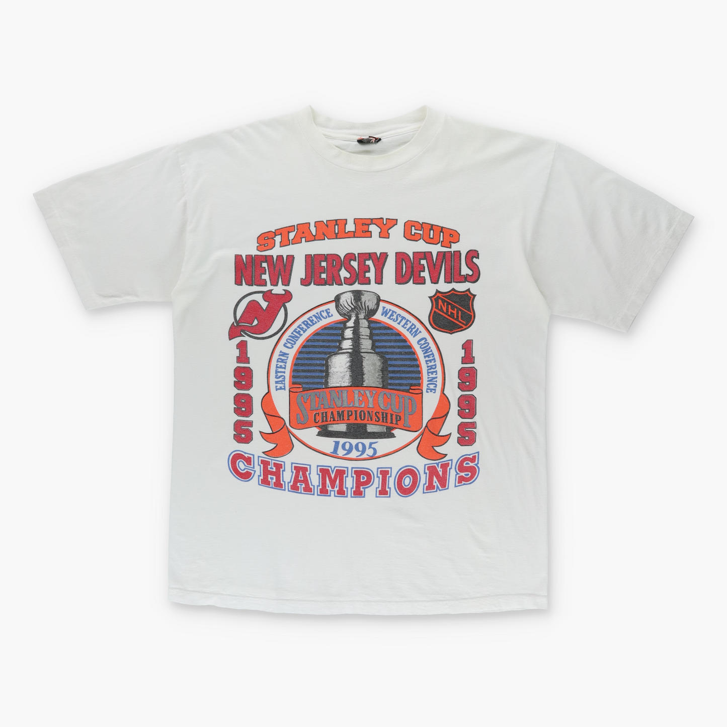 1995 HARLEY DAVIDSON Stanley Cup DEVILS NHL USA Made Ice Hockey Tee (XL)