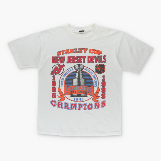 1995 HARLEY DAVIDSON Stanley Cup DEVILS NHL USA Made Ice Hockey Tee (XL)