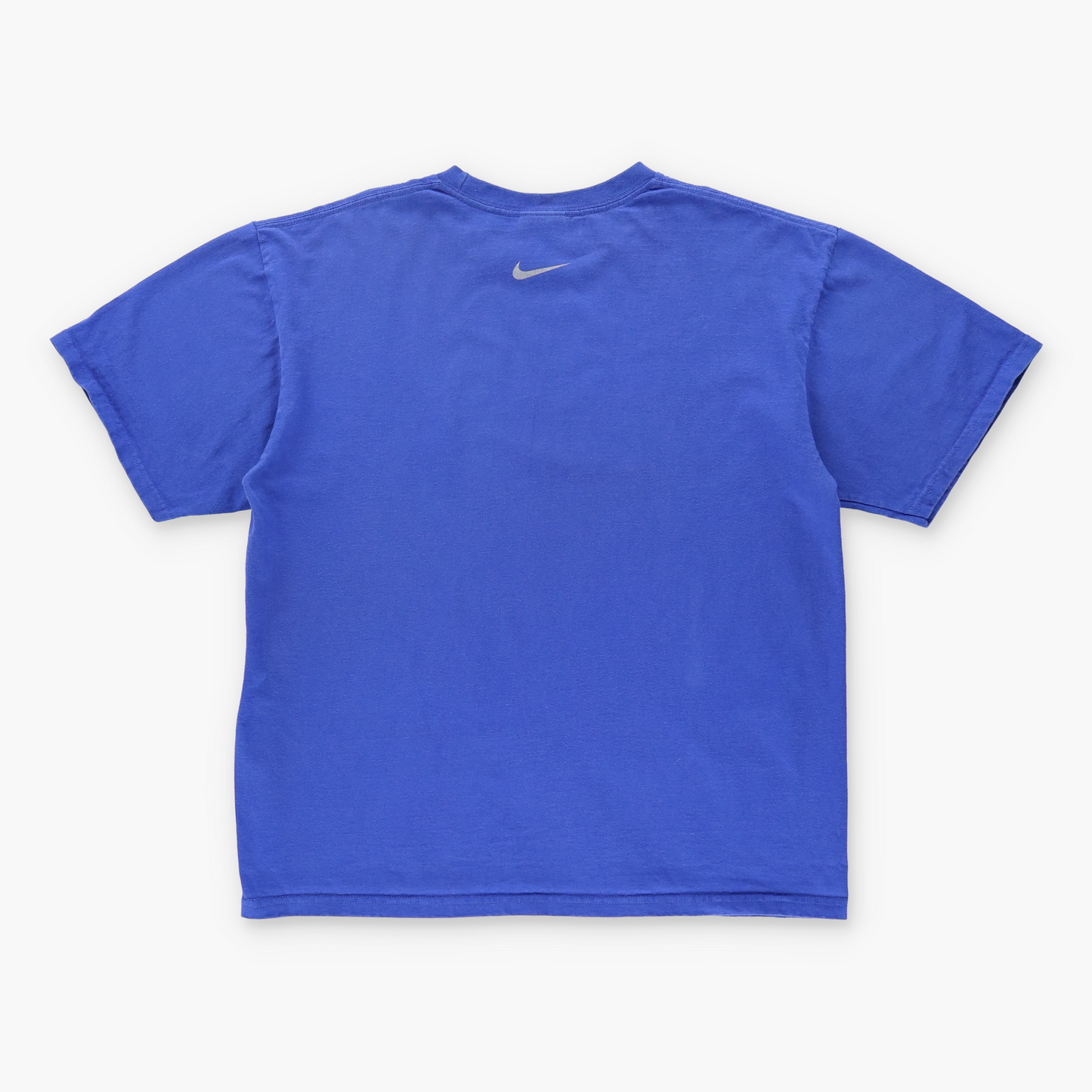 NIKE Y2K Spell Out Silver Underline Logo Blue Tee (L)
