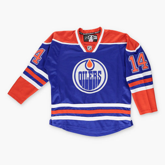 Vintage OILERS #14 Eberle Embroidered NHL Canada Made Ice Hockey Jersey (XXL)