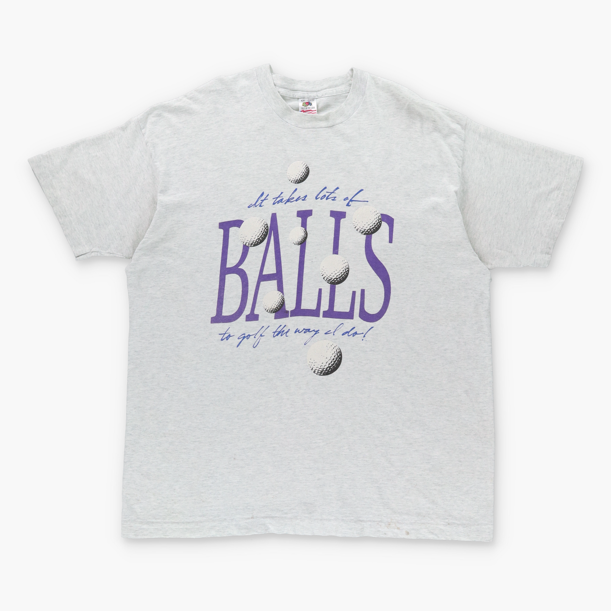 Vintage Golf 'It Takes A Lot Of Balls' Single Stitch Grey Comedy T-Shirt (L-XXL) Vintage Sole Melbourne