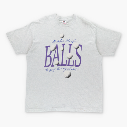 Vintage Golf 'It Takes A Lot Of Balls' Single Stitch Grey Comedy T-Shirt (L-XXL) Vintage Sole Melbourne
