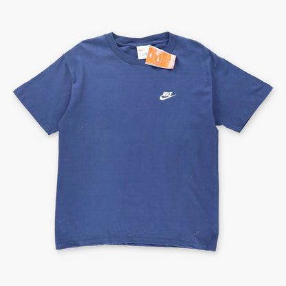 Vintage NIKE New With Tags Embroidered Swoosh Navy & White T-Shirt (S)