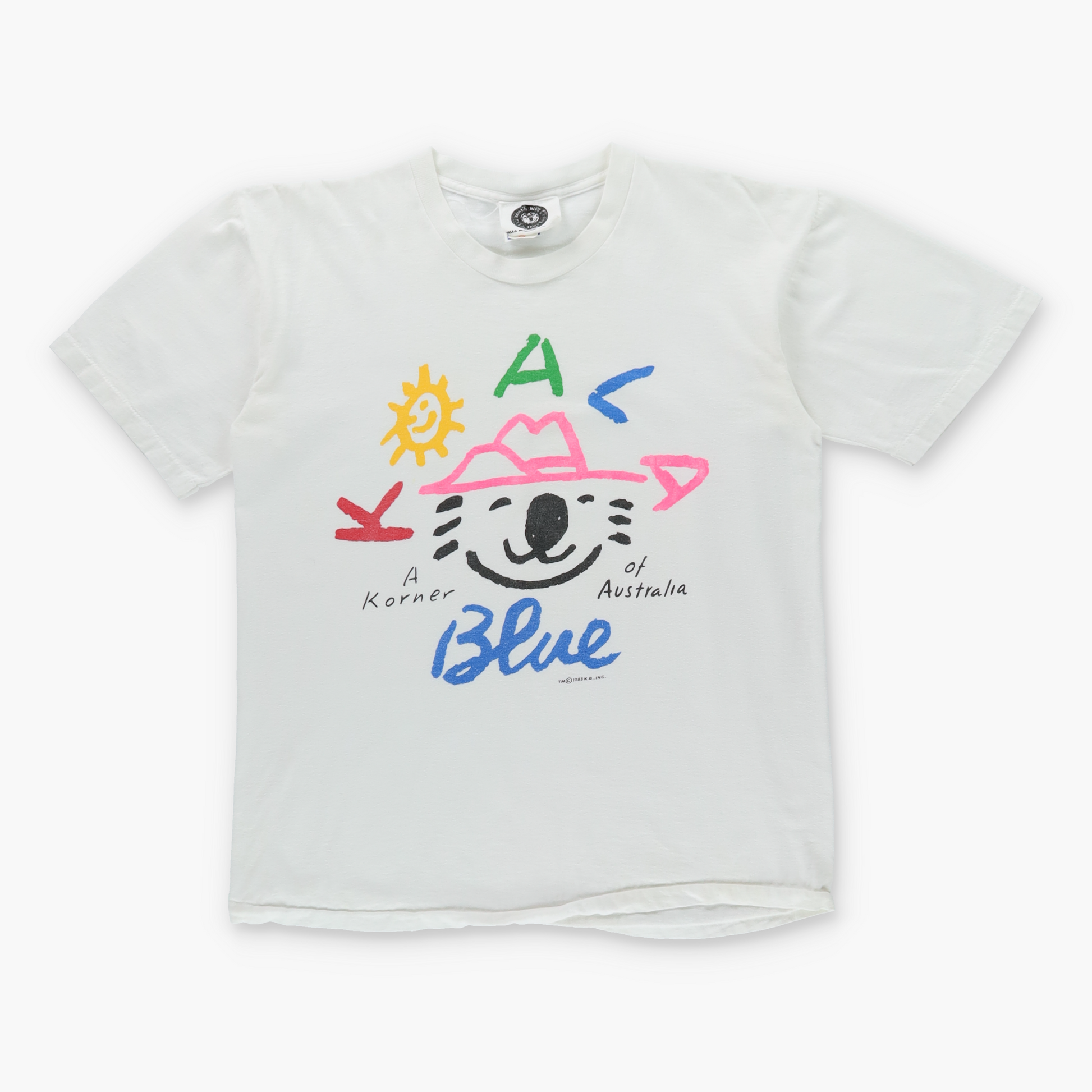 Vintage 1988 KOALA BLUE Olivia Newton-John USA Made Single Stitch White T-Shirt (L) Vintage Sole Melbourne