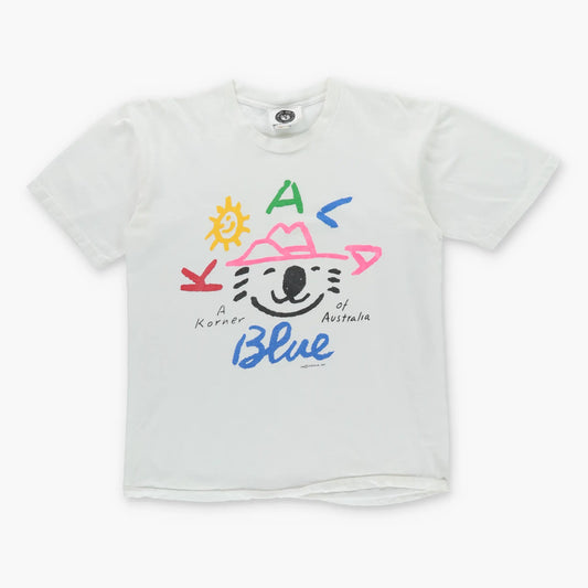 Vintage 1988 KOALA BLUE Olivia Newton-John USA Made Single Stitch White T-Shirt (L)