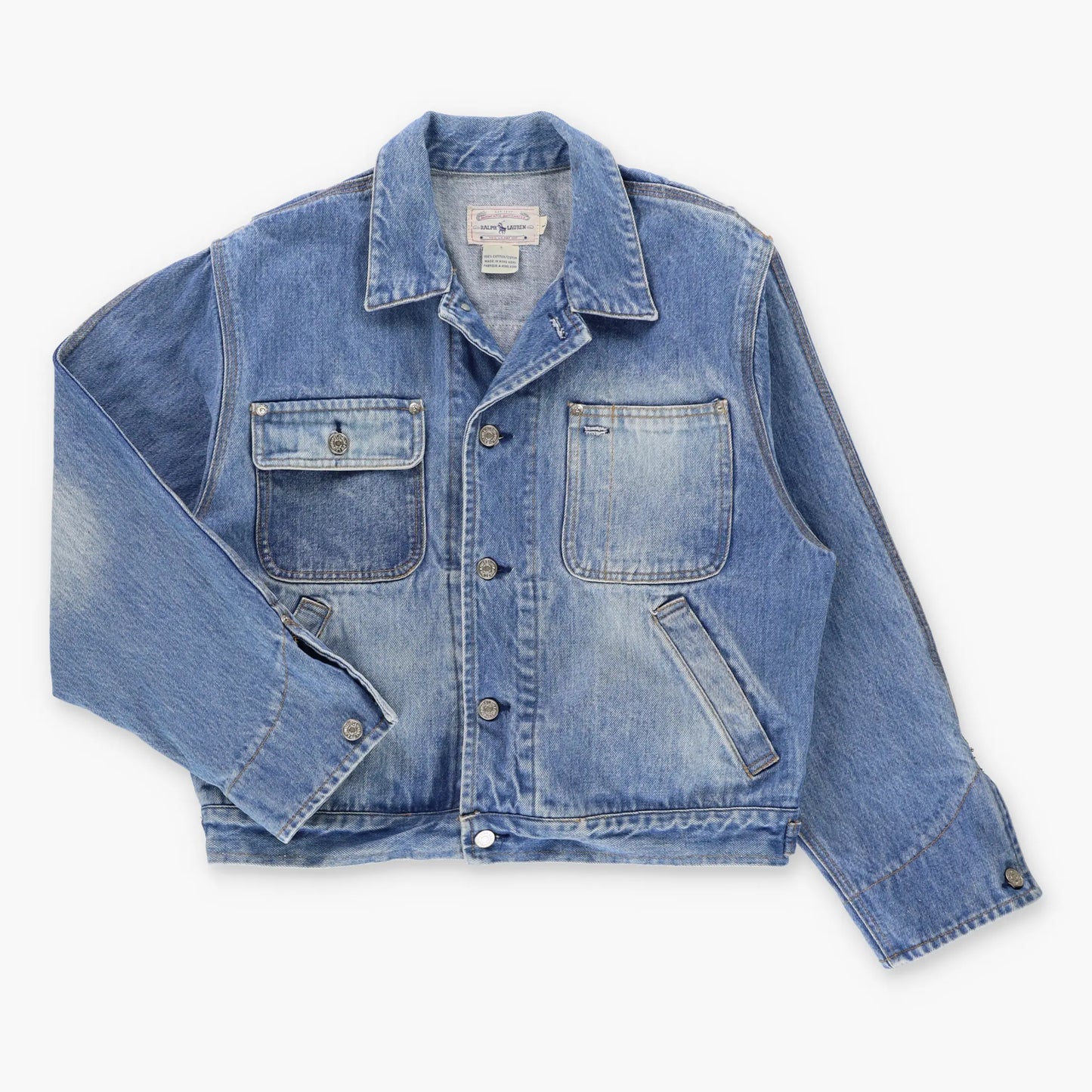 RALPH LAUREN Vintage American Flag Patch 80s 90s Denim Jacket (M-L)