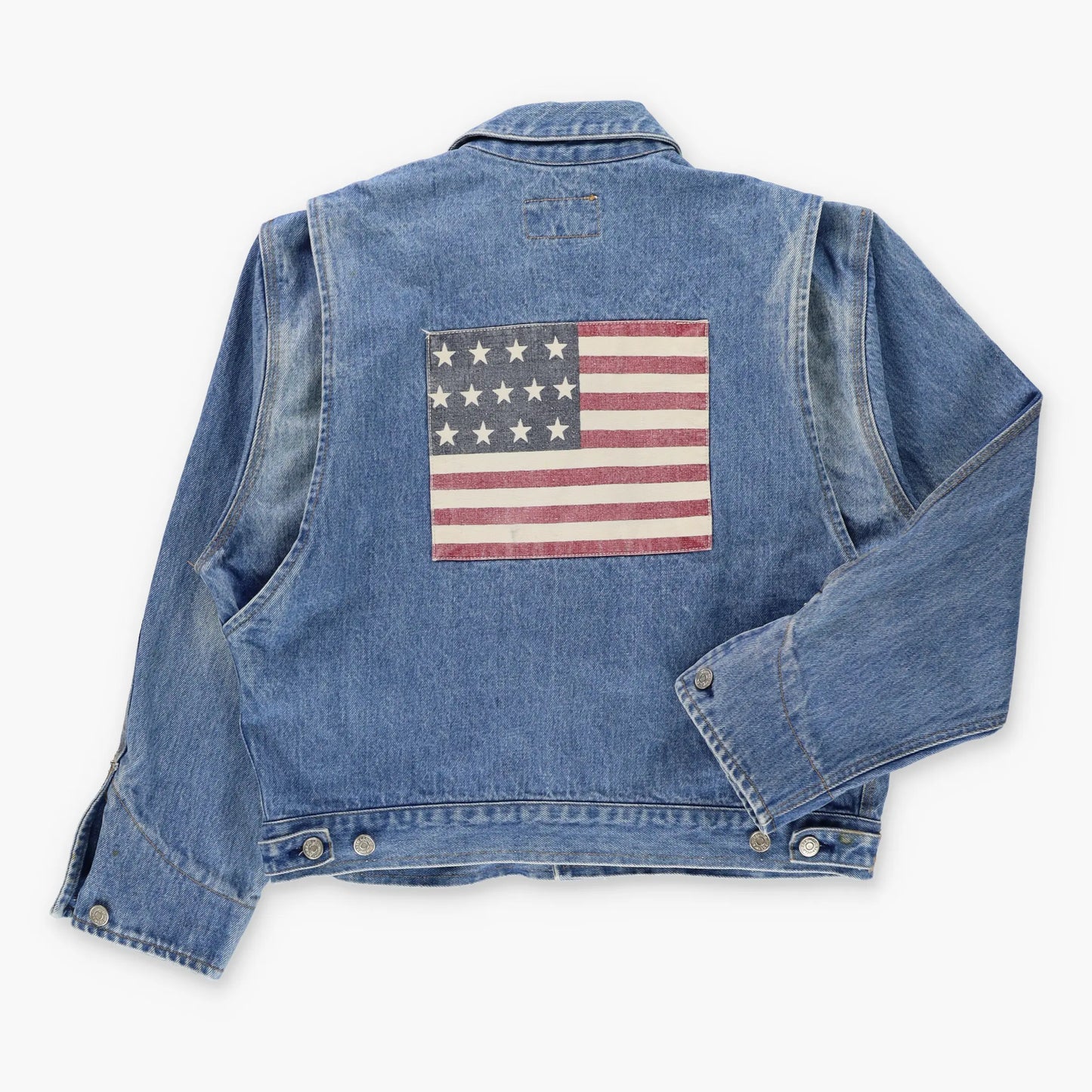 RALPH LAUREN Vintage American Flag Patch 80s 90s Denim Jacket (M-L)