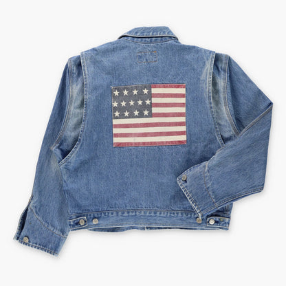 RALPH LAUREN Vintage American Flag Patch 80s 90s Denim Jacket (M-L)