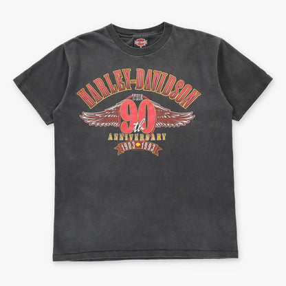 Vintage 1992 HARLEY DAVIDSON "The 90th Anniversary" Single Stitch T-Shirt USA Made (M)