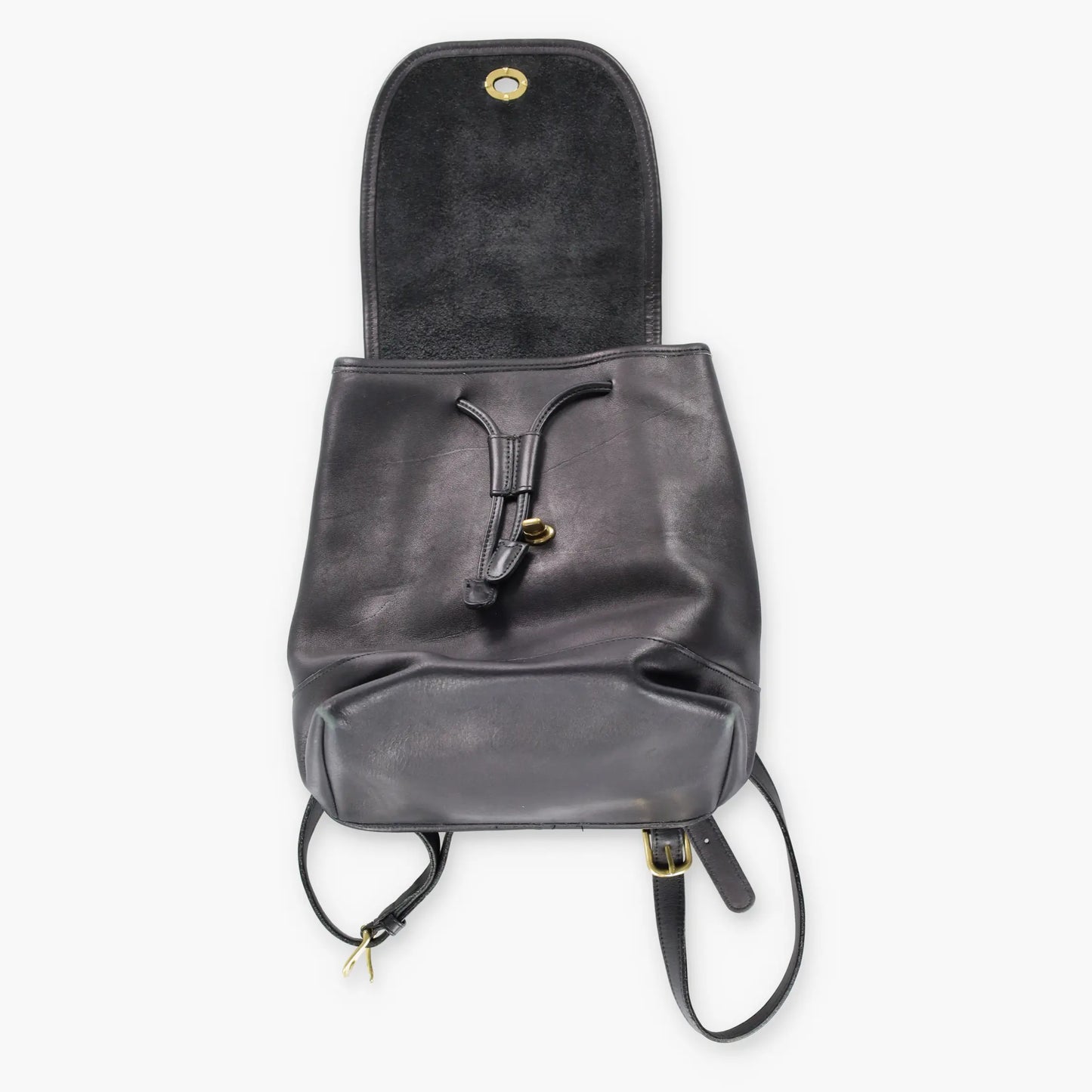 COACH 9791 Black Leather Turnlock Clasp Backpack USA Made