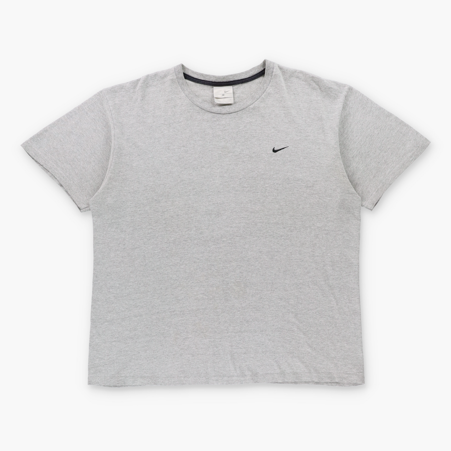 Vintage NIKE Heather Grey & Black Embroidered Logo Tee (M-L) Vintage Sole Melbourne