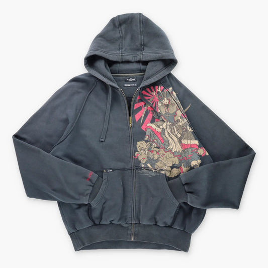 Vintage MARC ECKO Y2K Dragon Embroidered Zip Up Grunge Hooded Sweatshirt (XL)