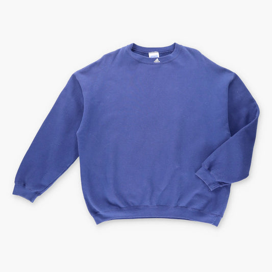 Vintage ADIDAS Navy Collar Embroidered Logo Retro USA Made Navy Sweatshirt (L-XL)