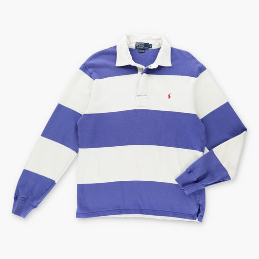 Vintage POLO RALPH LAUREN Quarter Zip Stripe Rugby Jersey Sweatshirt (M)