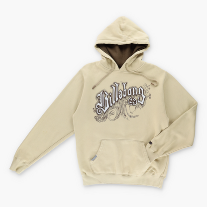 Vintage BILLABONG Y2K Graphic Spell Out Logo Surf Beige Hooded Sweatshirt (L) Vintage Sole Melbourne